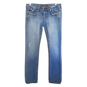 Tyler Skye Melrose 31 Light Wash Jeans Distressed Stretch Low Rise Y2K Vintage